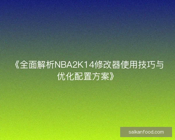 《全面解析NBA2K14修改器使用技巧与优化配置方案》